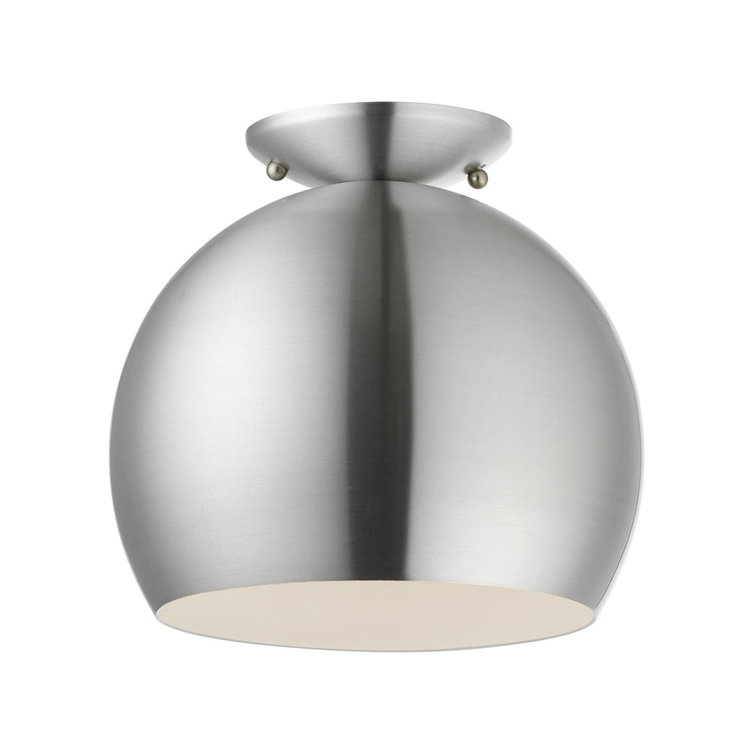 1 Light Brushed Aluminum Semi-Flush Mount by Livex Lighting