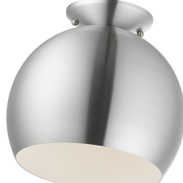 1 Light Brushed Aluminum Semi-Flush Mount