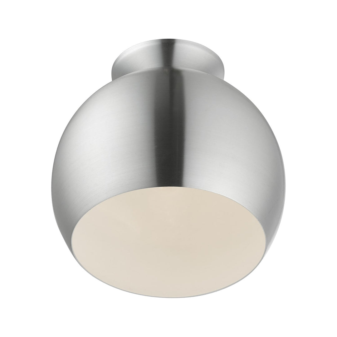1 Light Brushed Aluminum Semi-Flush Mount
