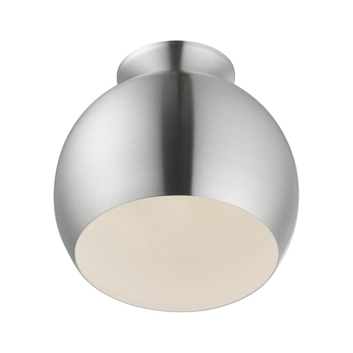 1 Light Brushed Aluminum Semi-Flush Mount