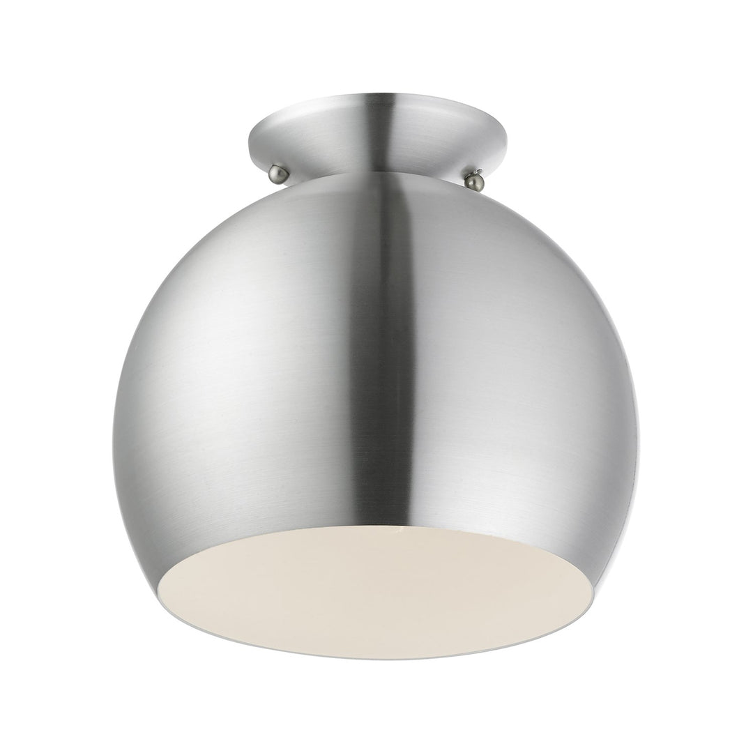 1 Light Brushed Aluminum Semi-Flush Mount