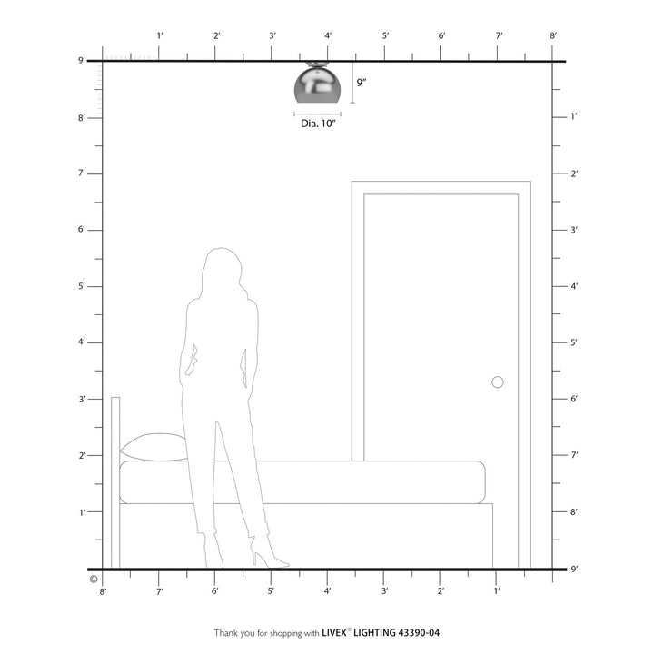 1 Light Black Semi-Flush Mount