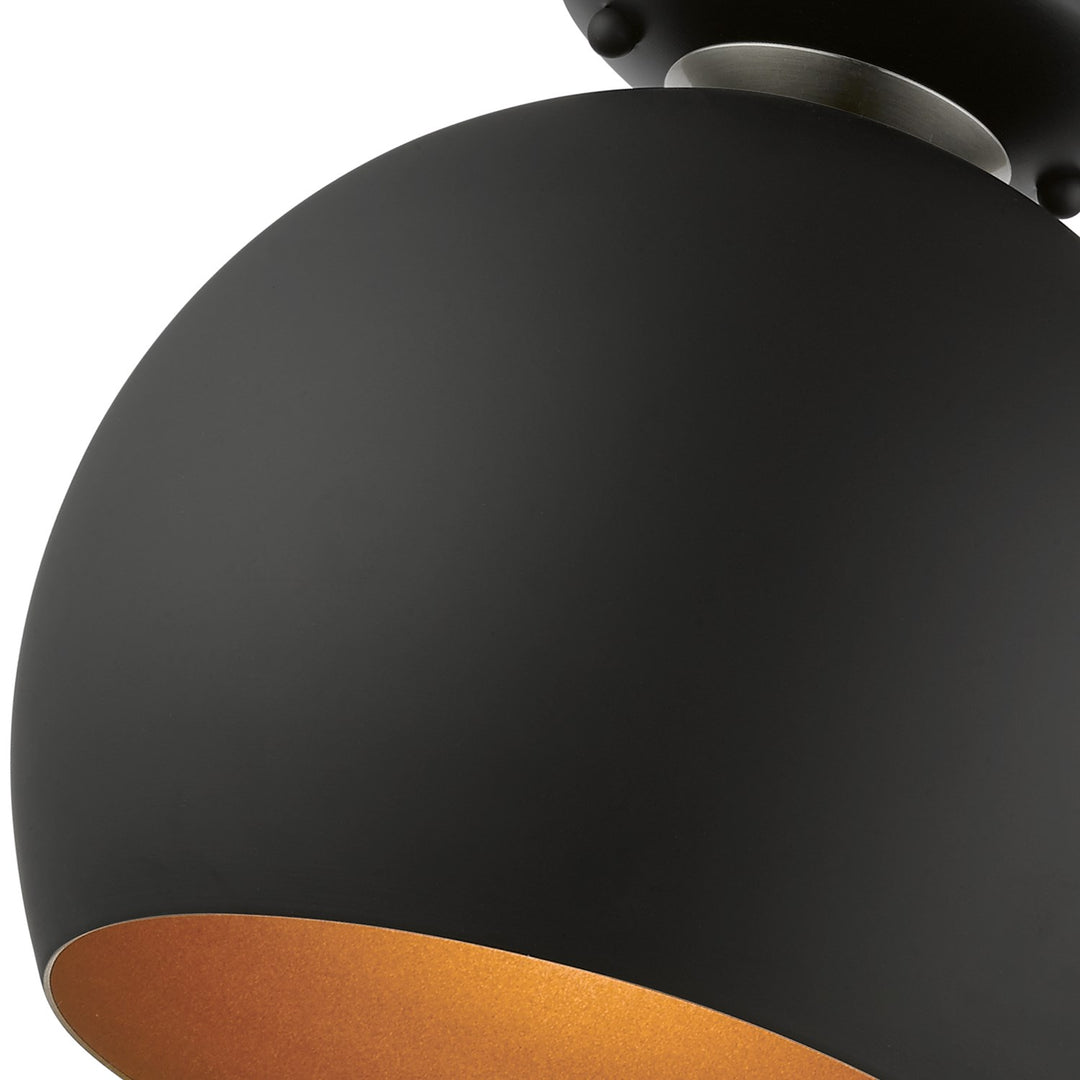 1 Light Black Semi-Flush Mount