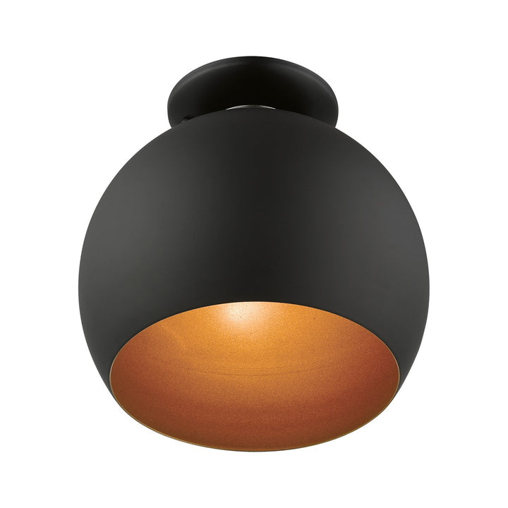 1 Light Black Semi-Flush Mount