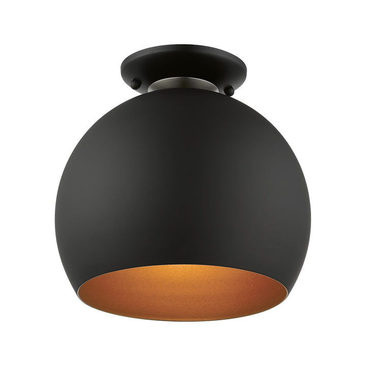 1 Light Black Semi-Flush Mount