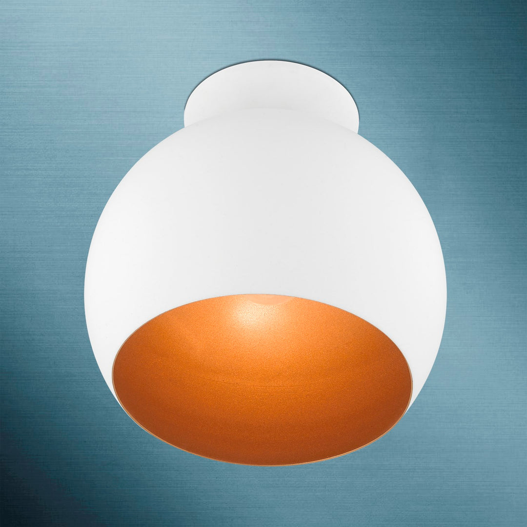 1 Light White Semi-Flush Mount