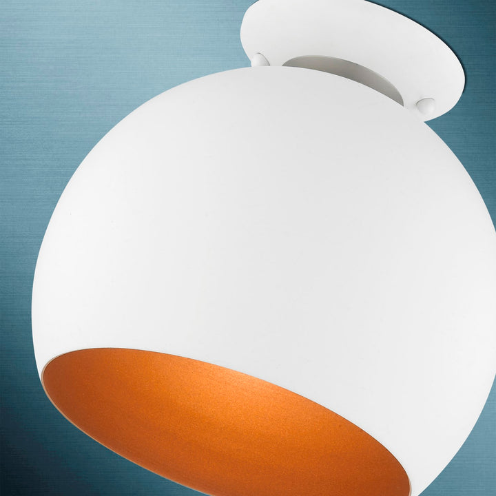 1 Light White Semi-Flush Mount
