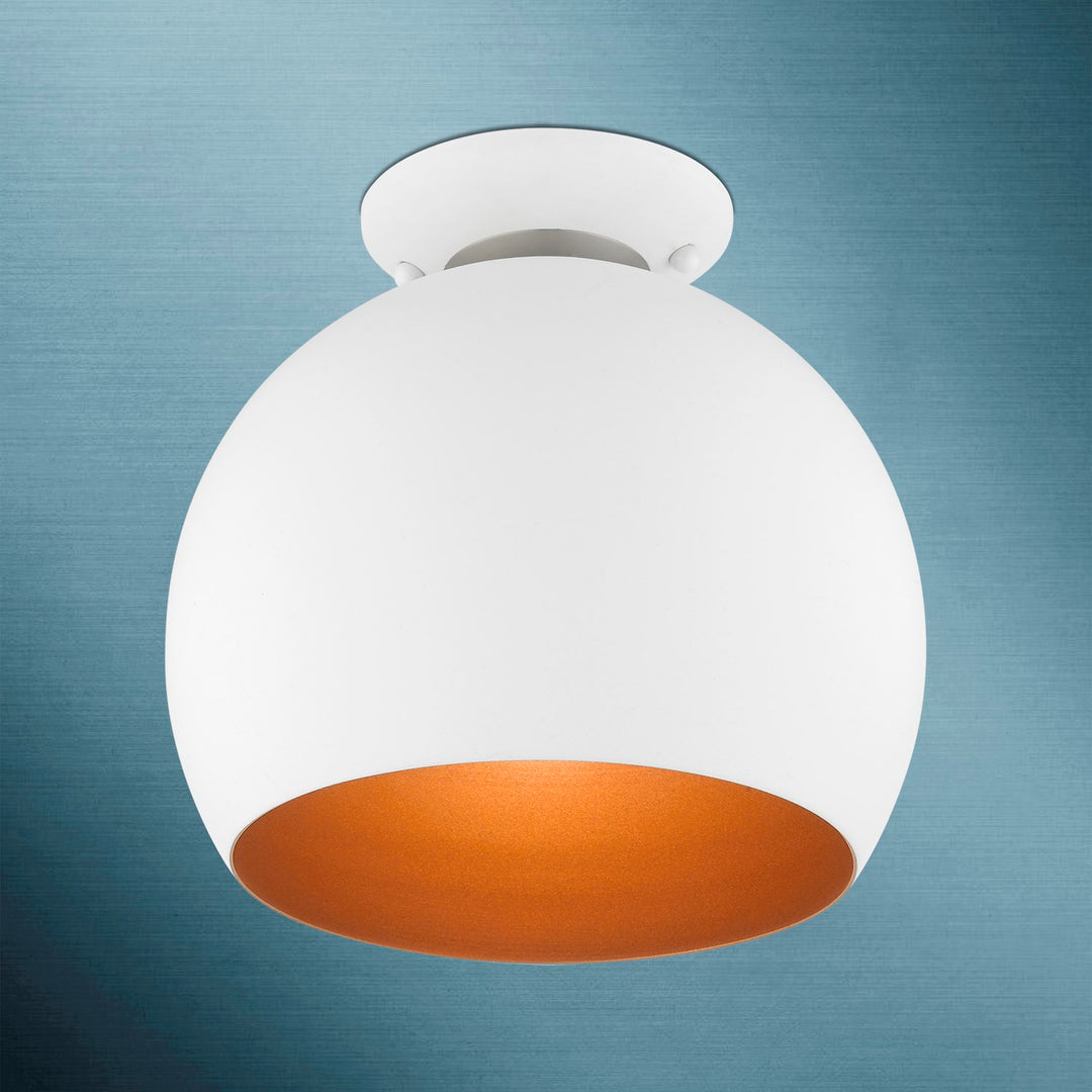 1 Light White Semi-Flush Mount
