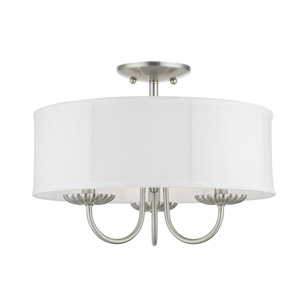 3 Light Brushed Nickel Semi-Flush Mount by Livex Lighting