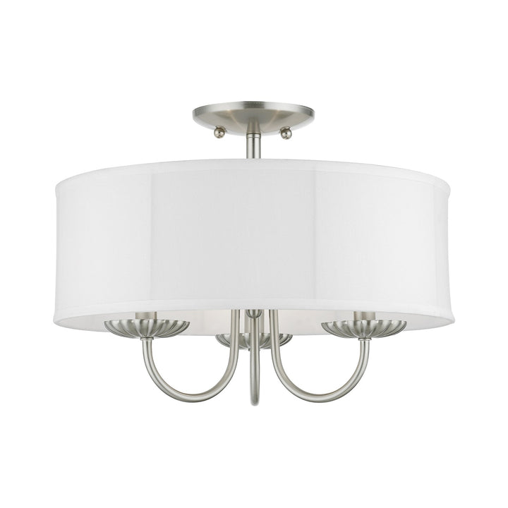 3 Light Brushed Nickel Semi-Flush Mount by Livex Lighting