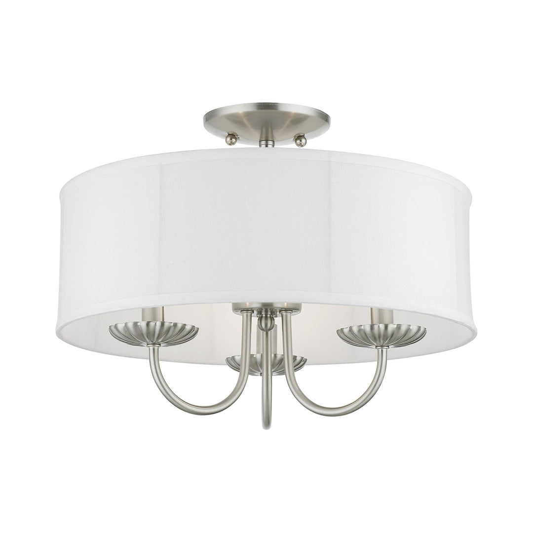 3 Light Brushed Nickel Semi-Flush Mount