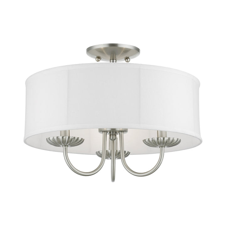 3 Light Brushed Nickel Semi-Flush Mount