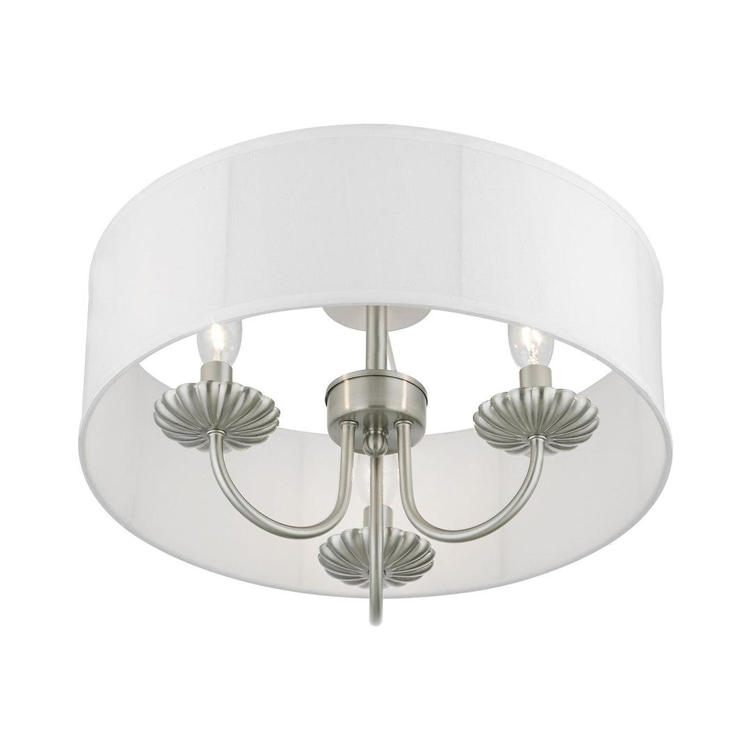 3 Light Brushed Nickel Semi-Flush Mount