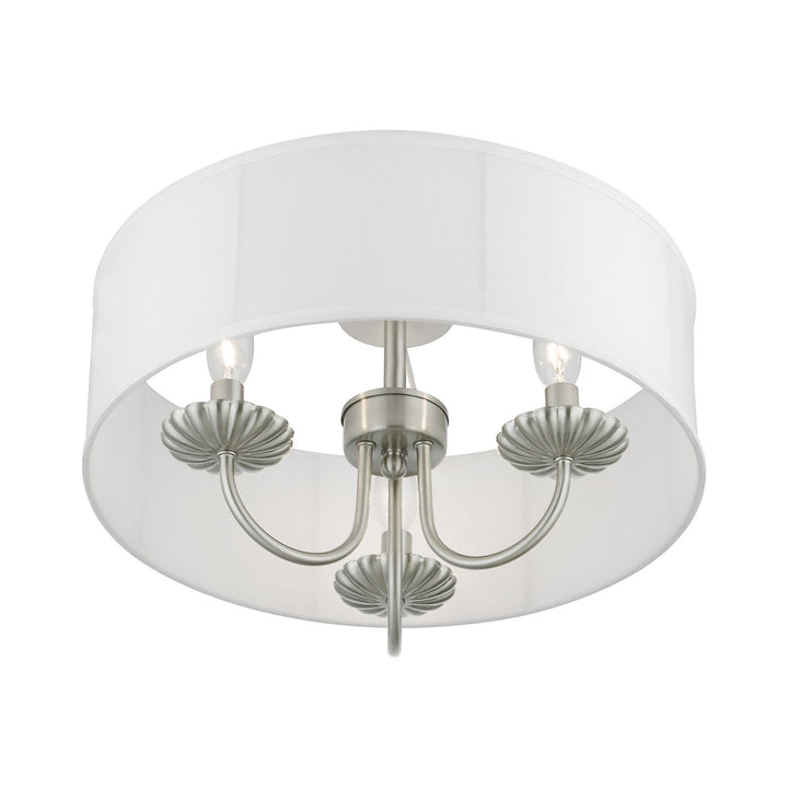 3 Light Brushed Nickel Semi-Flush Mount