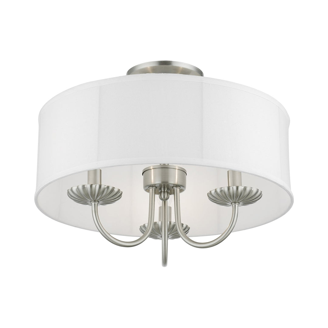 3 Light Brushed Nickel Semi-Flush Mount