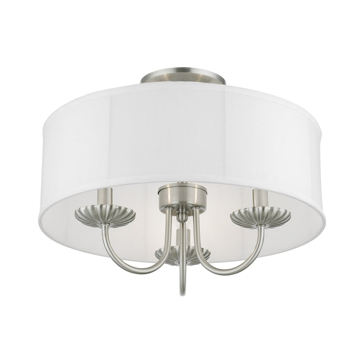 3 Light Brushed Nickel Semi-Flush Mount
