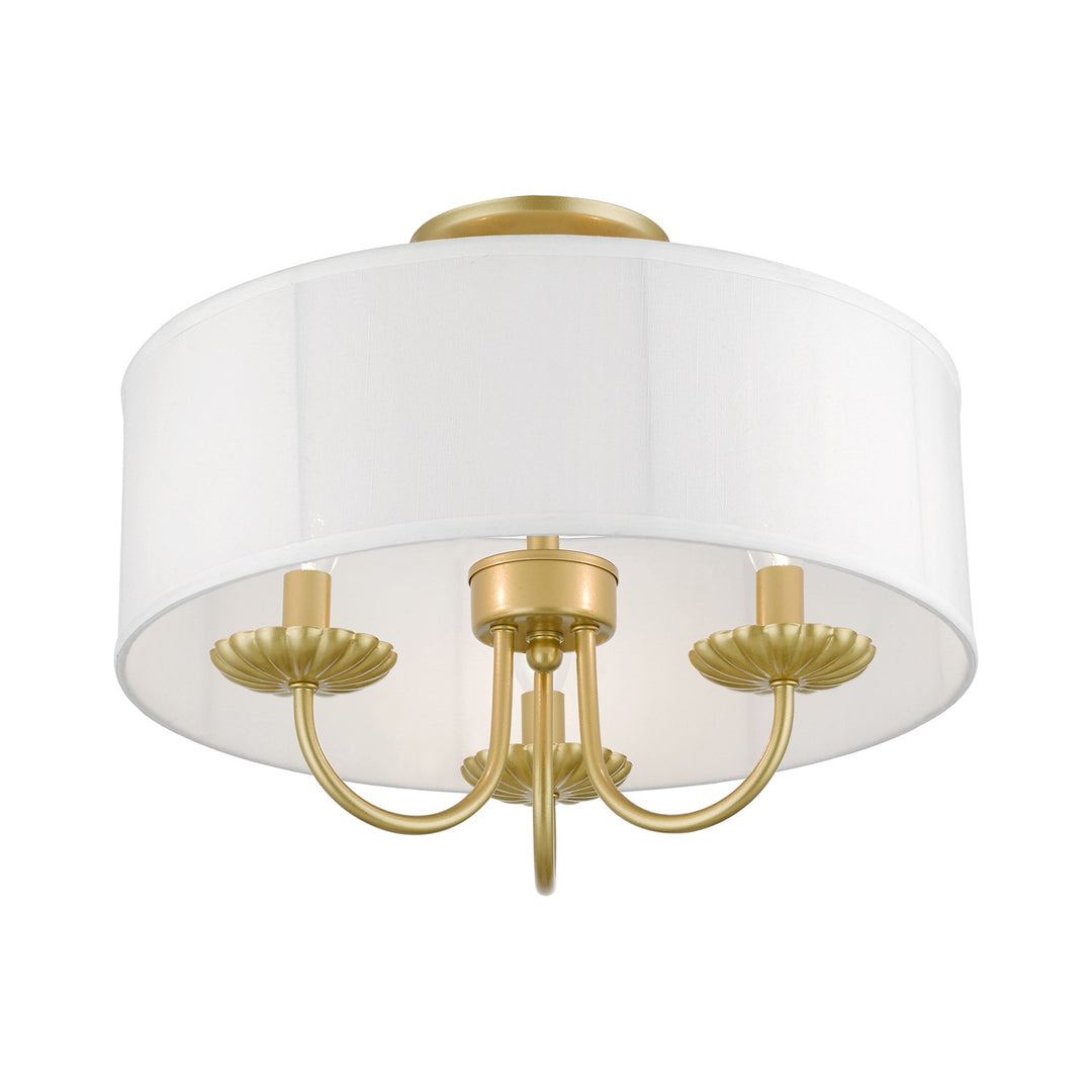 3 Light Soft Gold Semi-Flush Mount