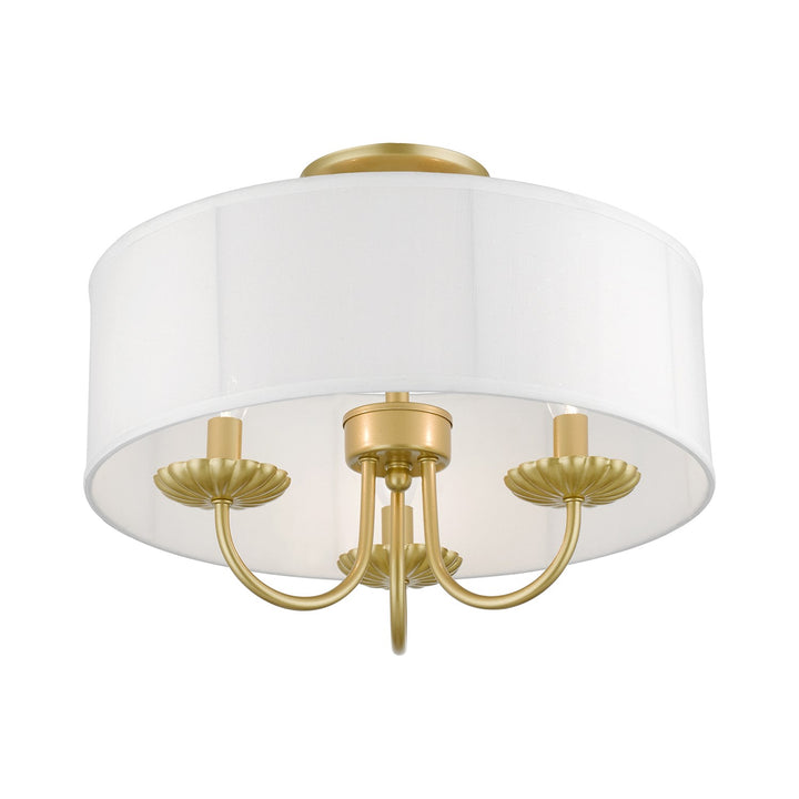 3 Light Soft Gold Semi-Flush Mount
