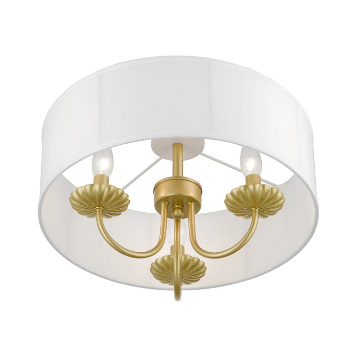 3 Light Soft Gold Semi-Flush Mount