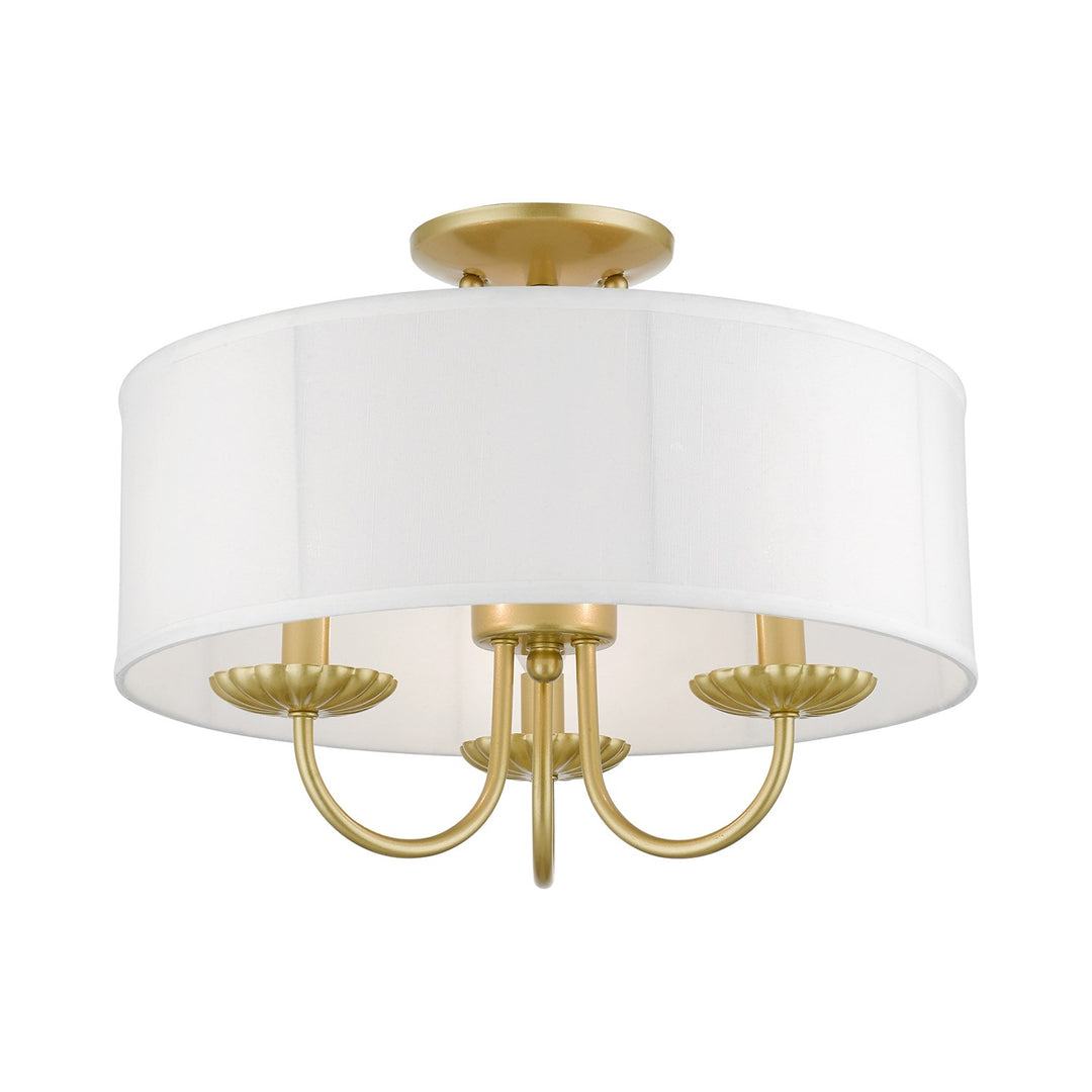 3 Light Soft Gold Semi-Flush Mount