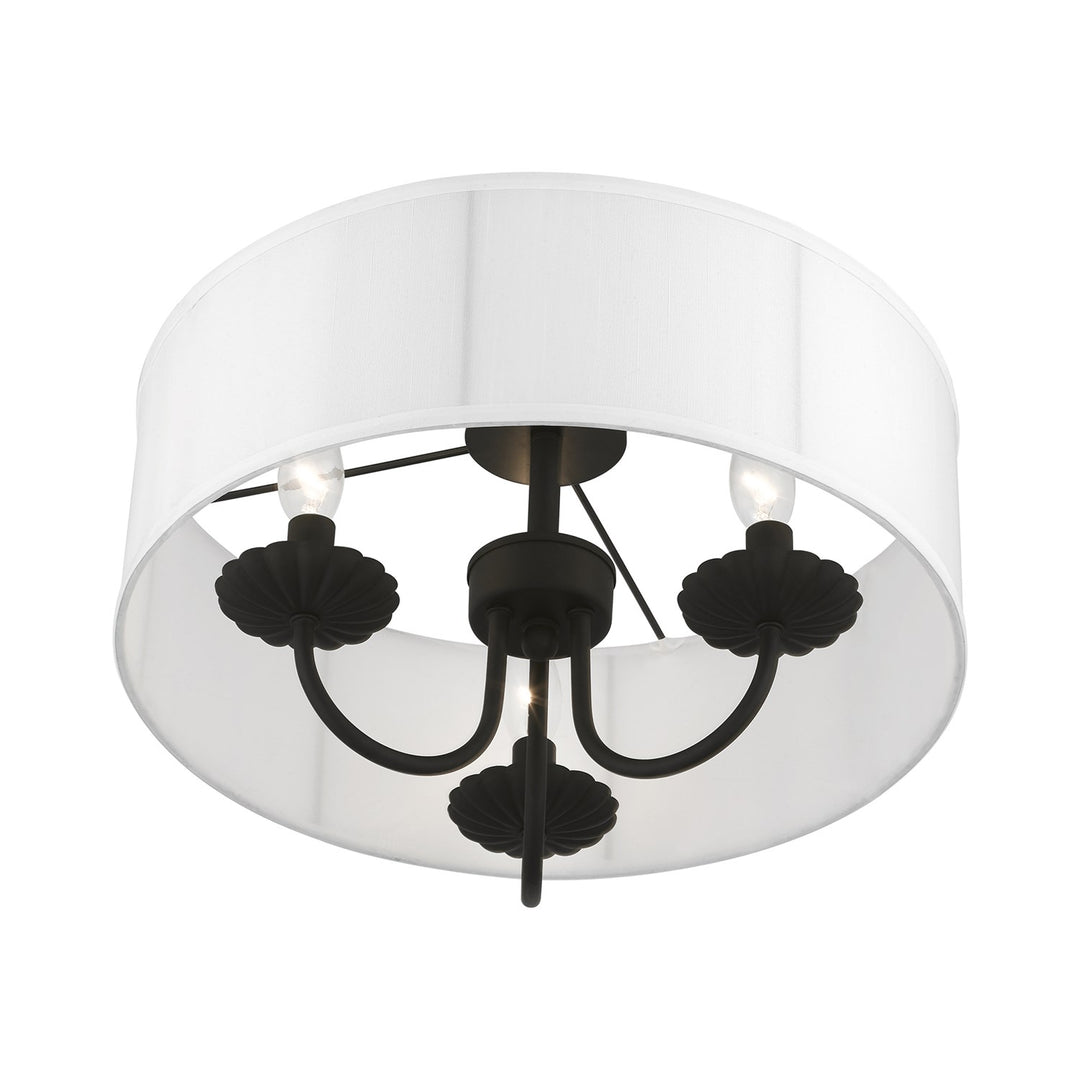 3 Light Black Semi-Flush Mount