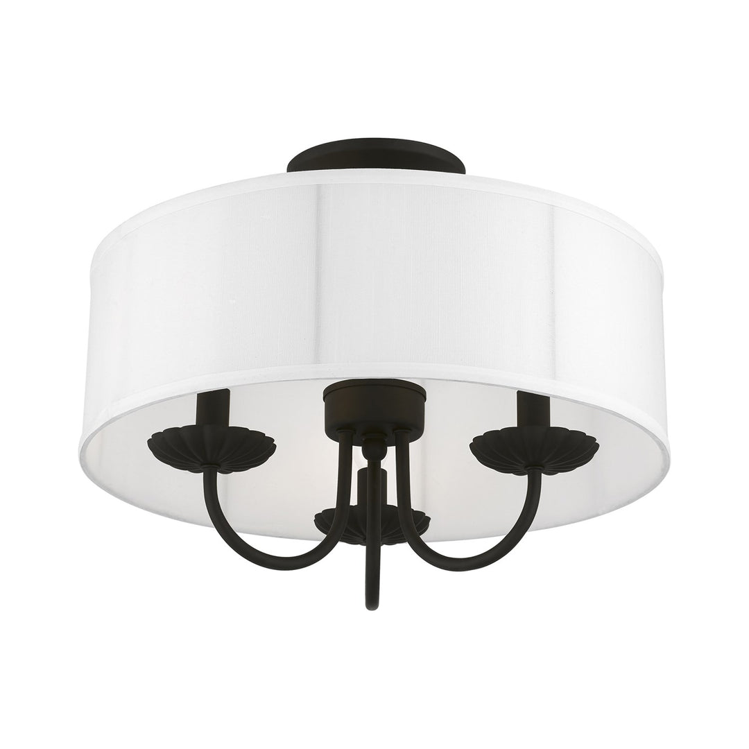 3 Light Black Semi-Flush Mount