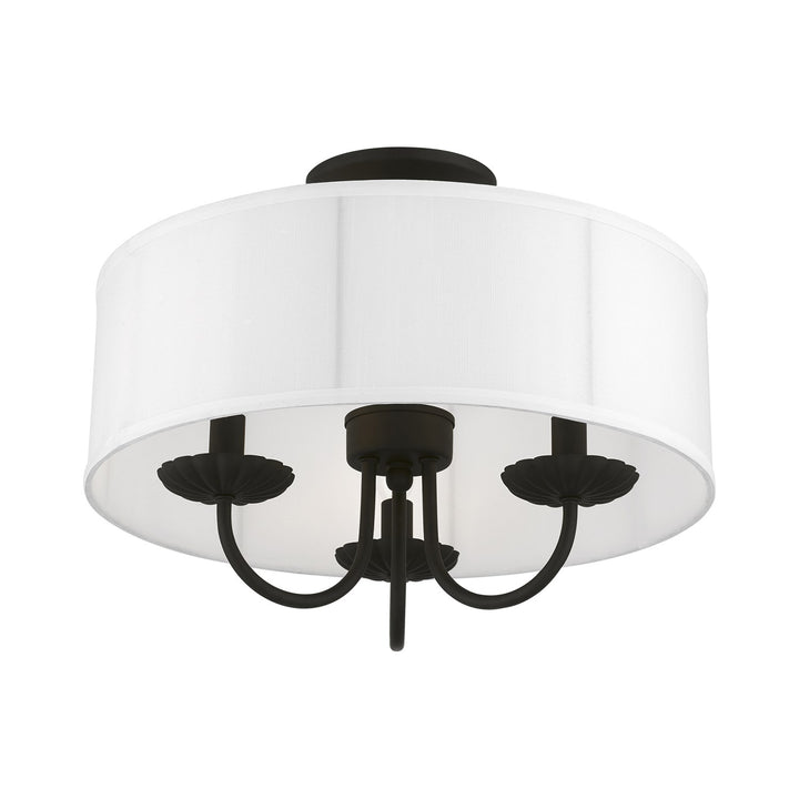 3 Light Black Semi-Flush Mount