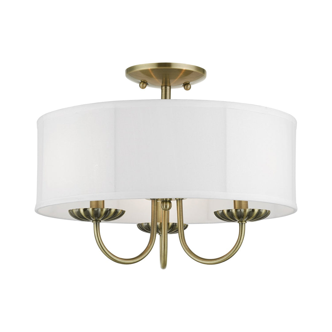 3 Light Antique Brass Semi-Flush Mount by Livex Lighting