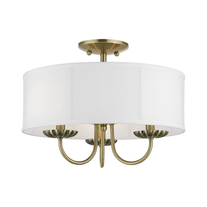 3 Light Antique Brass Semi-Flush Mount by Livex Lighting