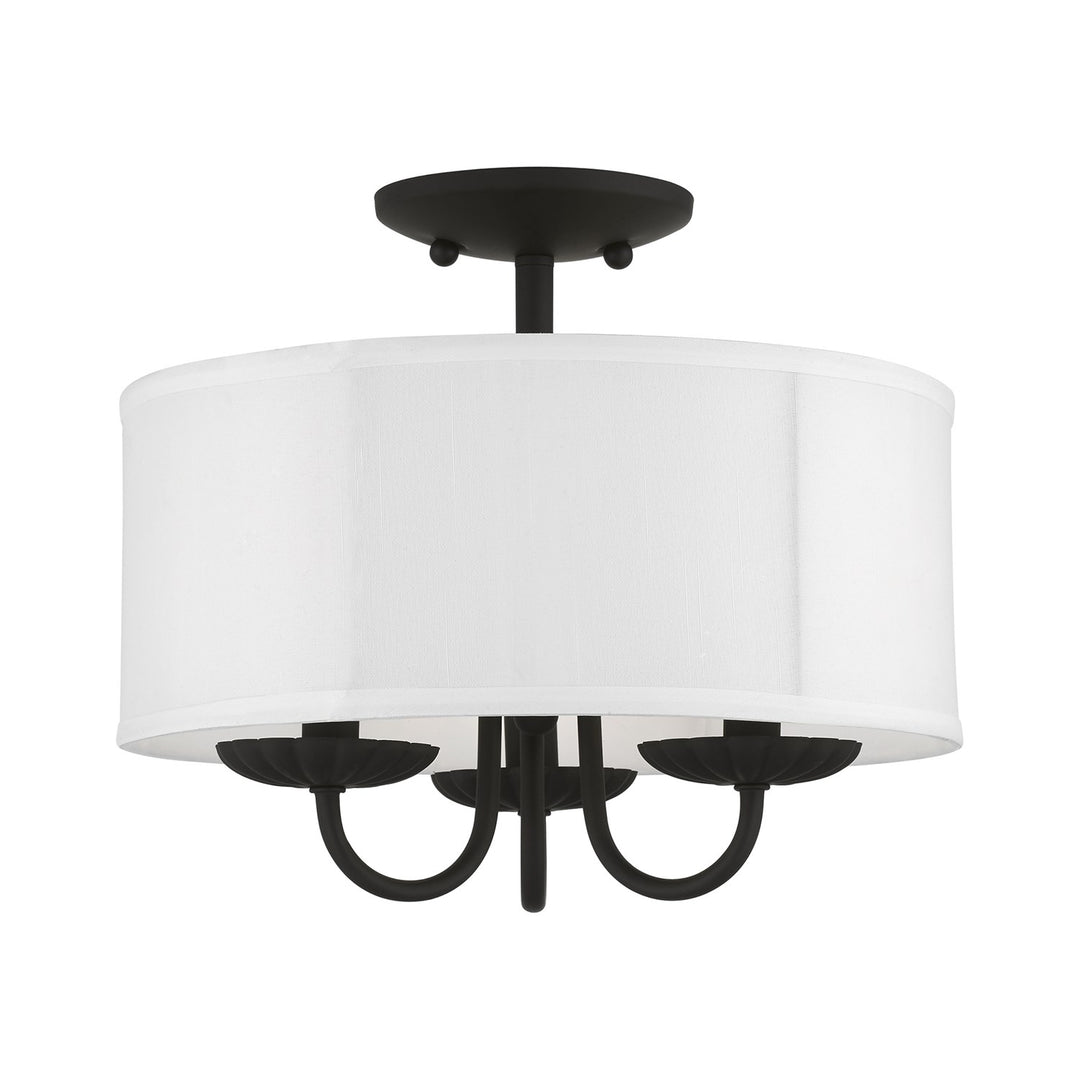 3 Light Black Semi-Flush Mount by Livex Lighting