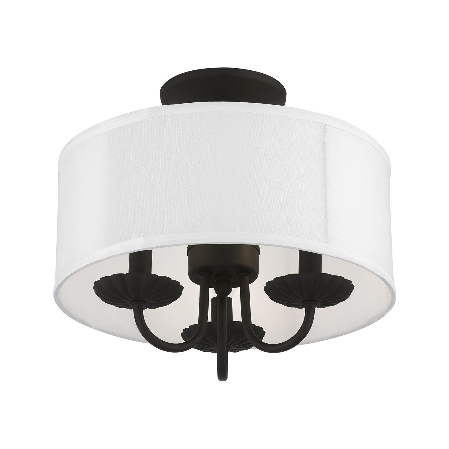3 Light Black Semi-Flush Mount