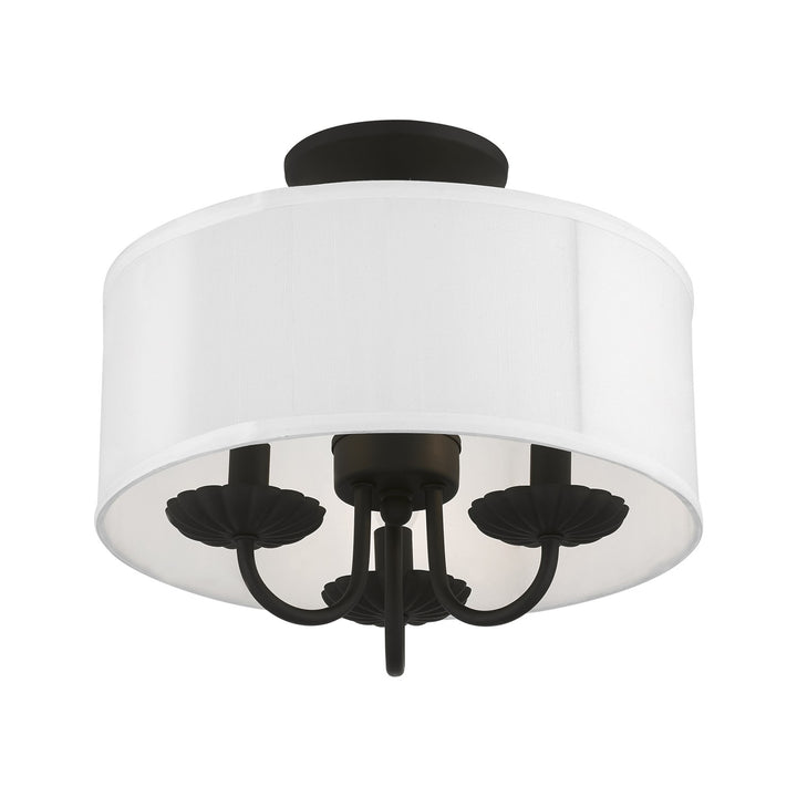 3 Light Black Semi-Flush Mount