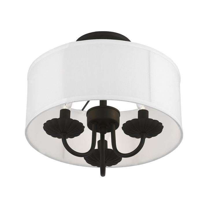 3 Light Black Semi-Flush Mount