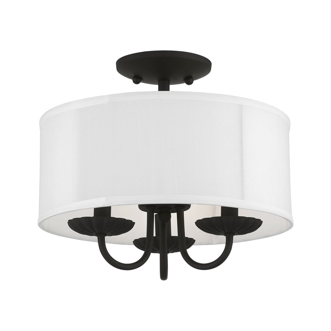 3 Light Black Semi-Flush Mount