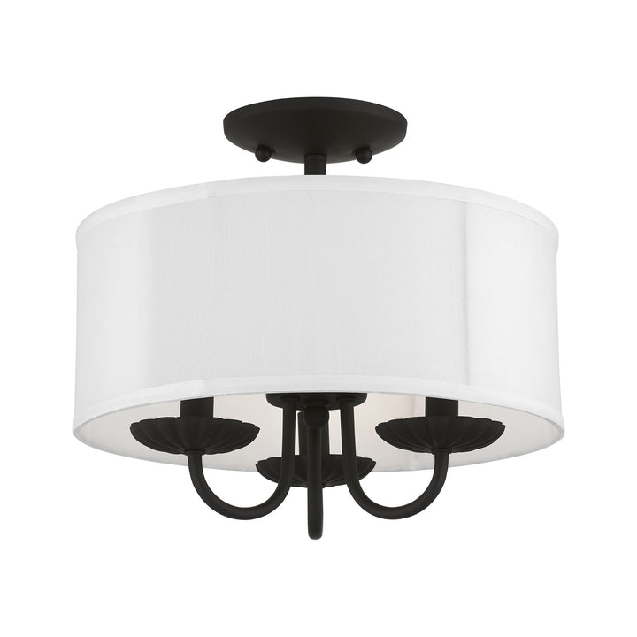 3 Light Black Semi-Flush Mount