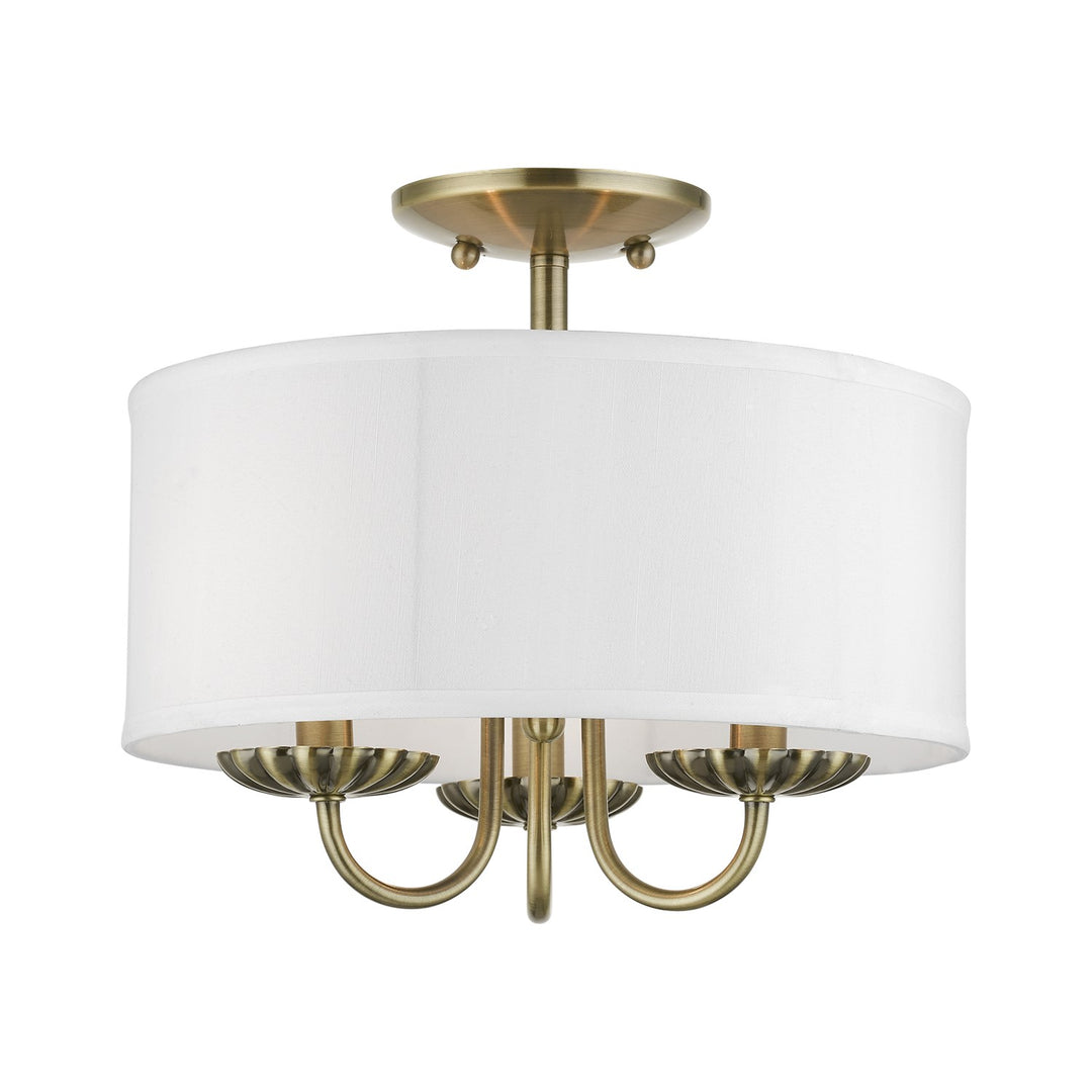 3 Light Antique Brass Semi-Flush Mount by Livex Lighting