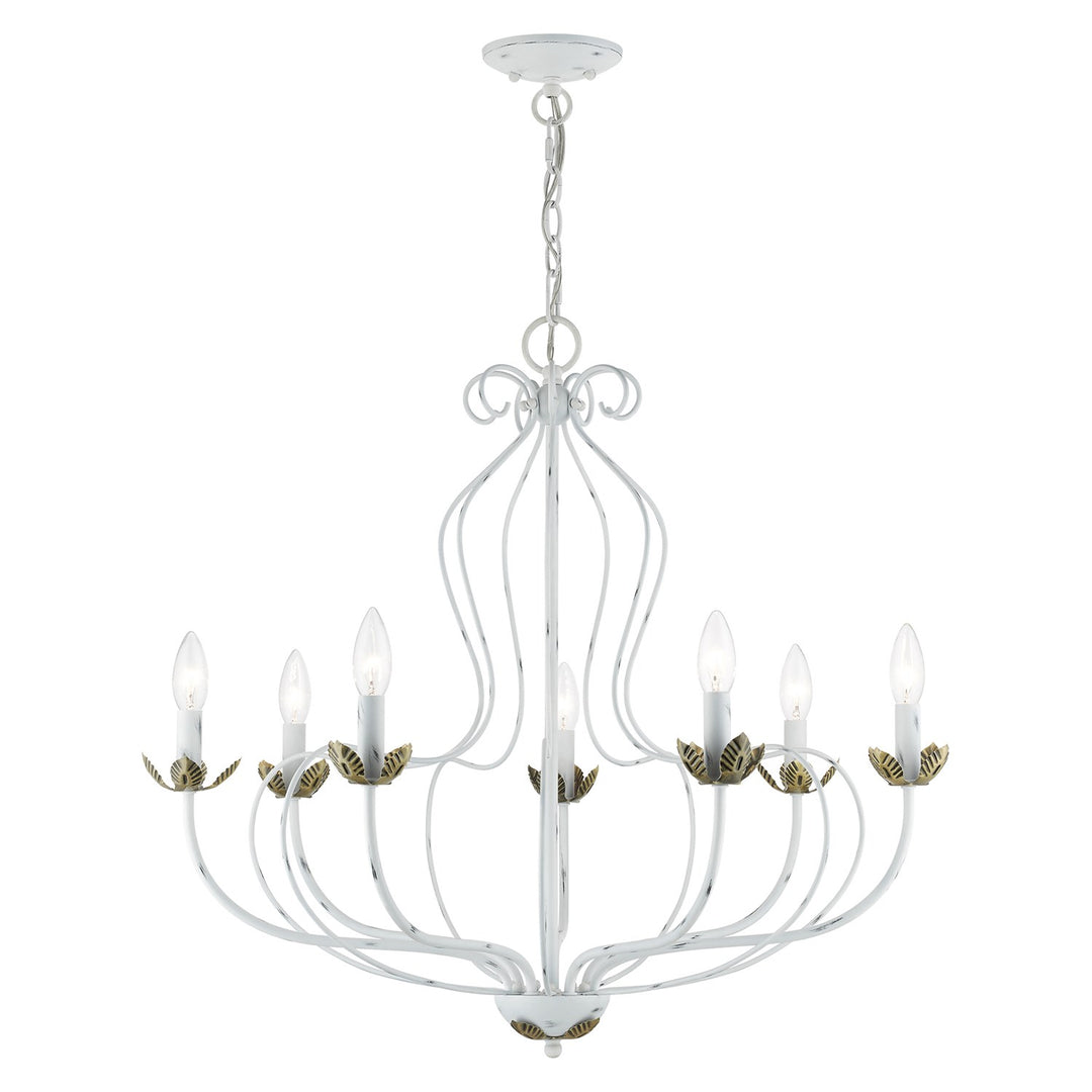 7 Light Antique White Chandelier by Livex Lighting
