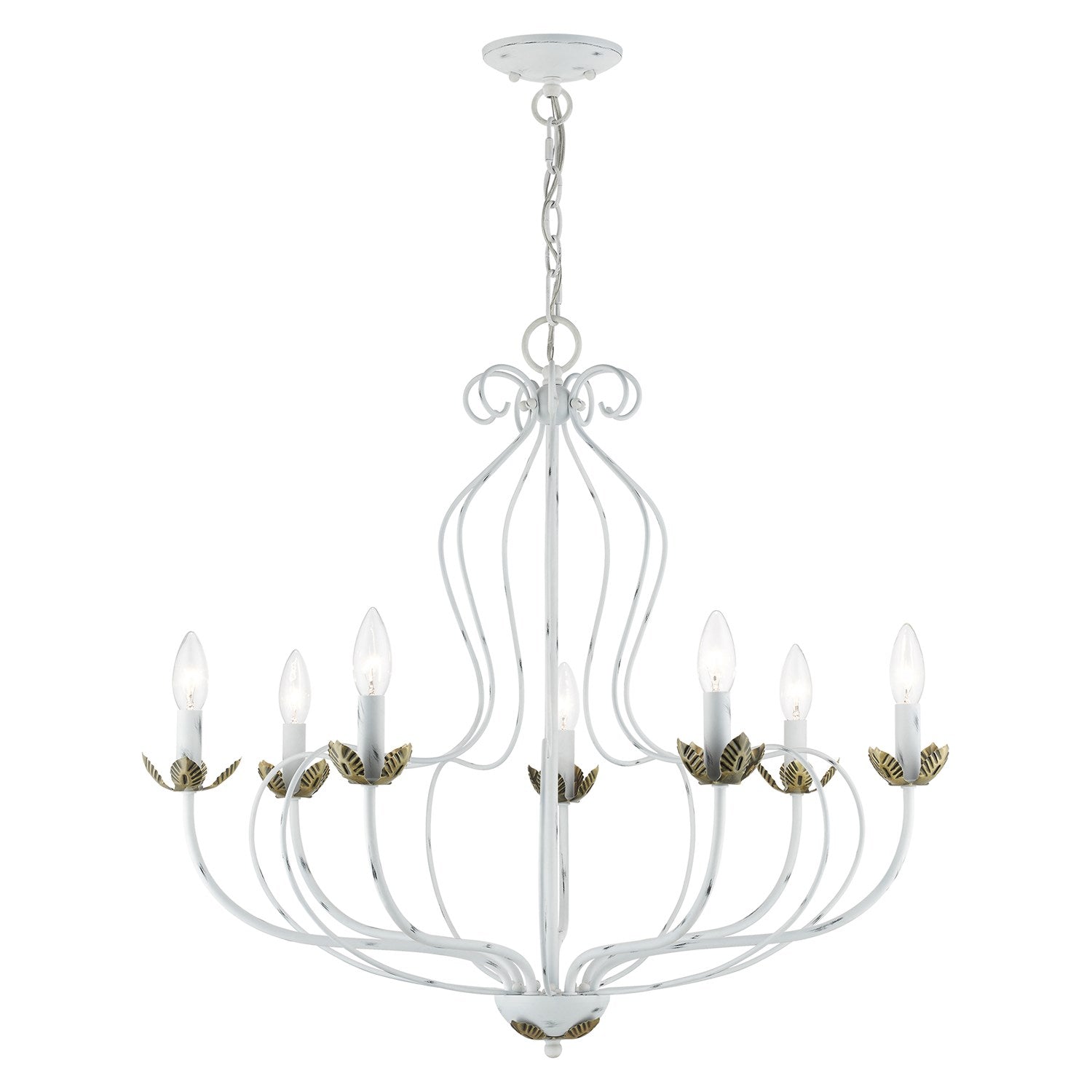 7 Light Antique White Chandelier by Livex Lighting