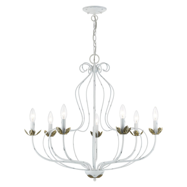 7 Light Antique White Chandelier by Livex Lighting
