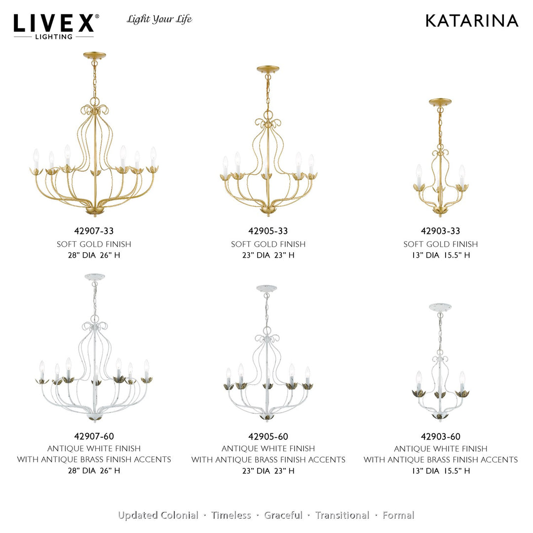 7 Light Antique White Chandelier