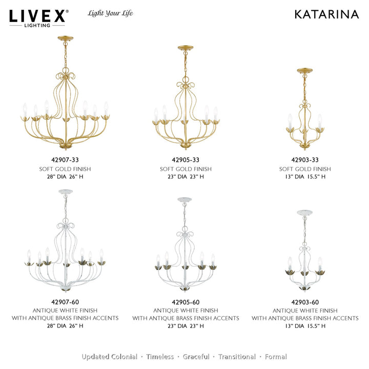 7 Light Antique White Chandelier