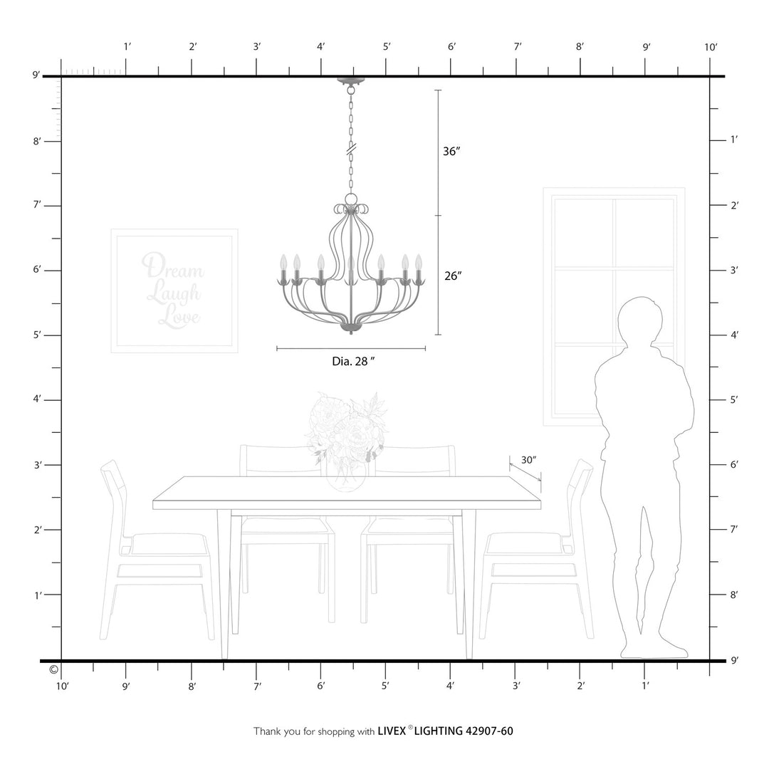 7 Light Antique White Chandelier
