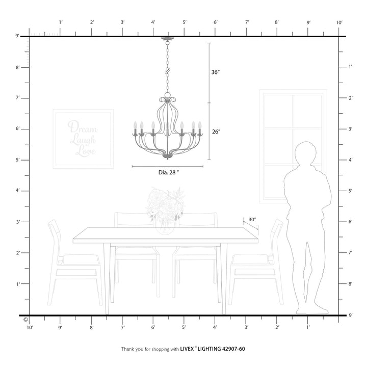 7 Light Antique White Chandelier