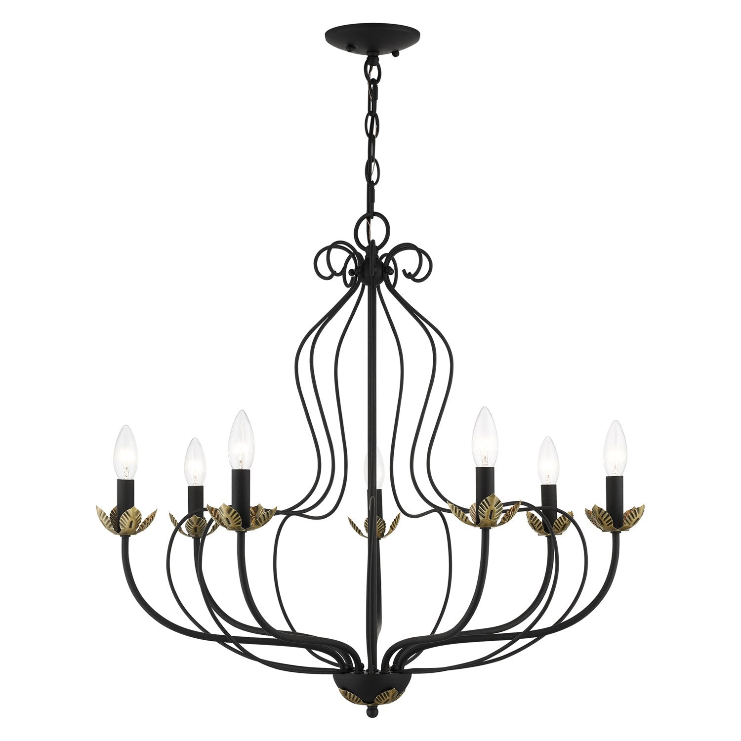 7 Light Black Chandelier by Livex Lighting