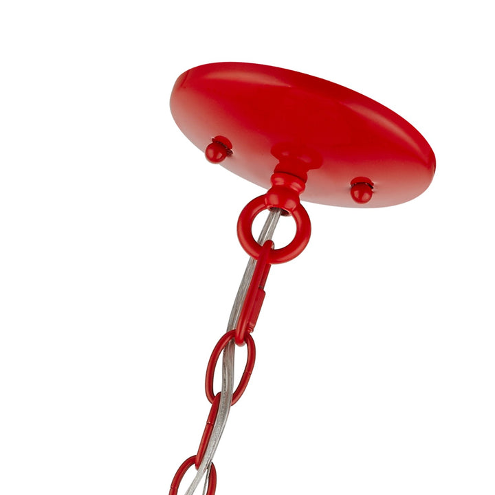 5 Light Shiny Red Chandelier