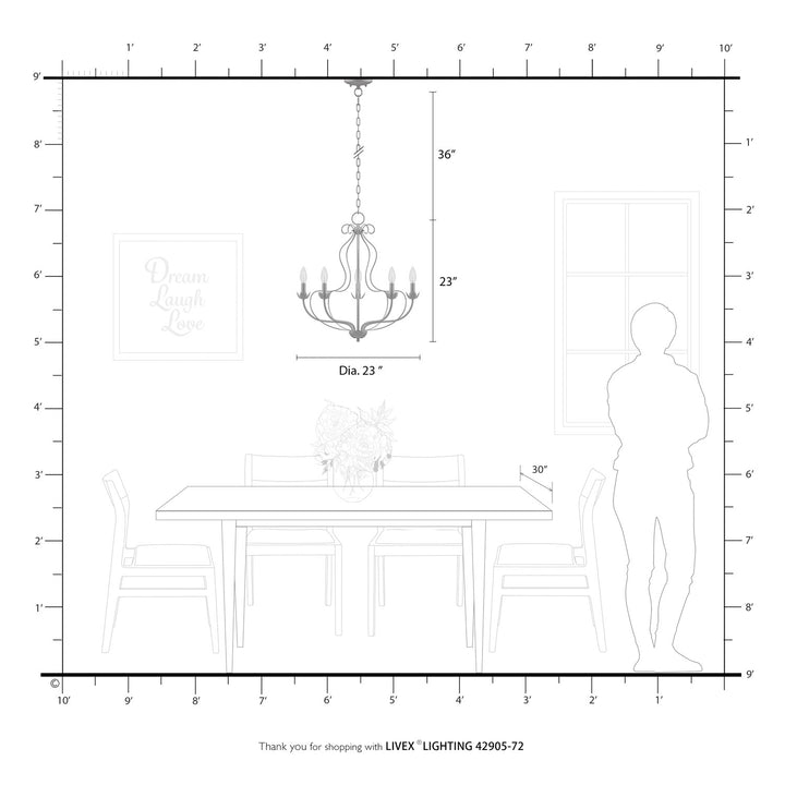 5 Light Shiny Red Chandelier