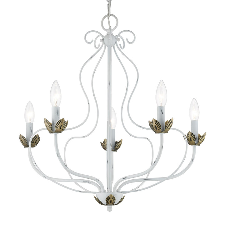 5 Light Antique White Chandelier