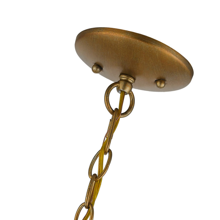 5 Light Antique Gold Leaf Chandelier