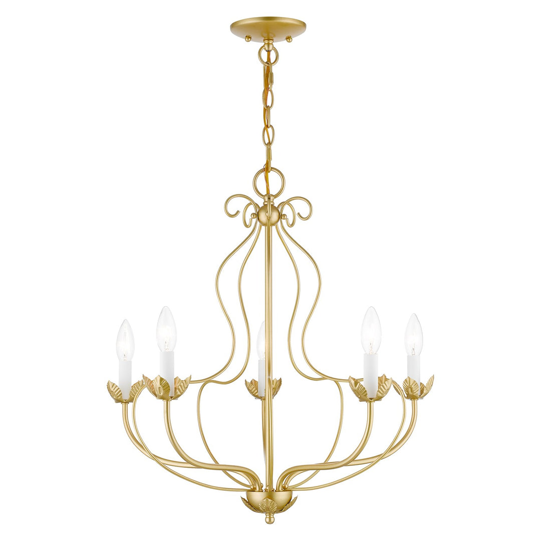 5 Light Soft Gold Chandelier by Livex Lighting