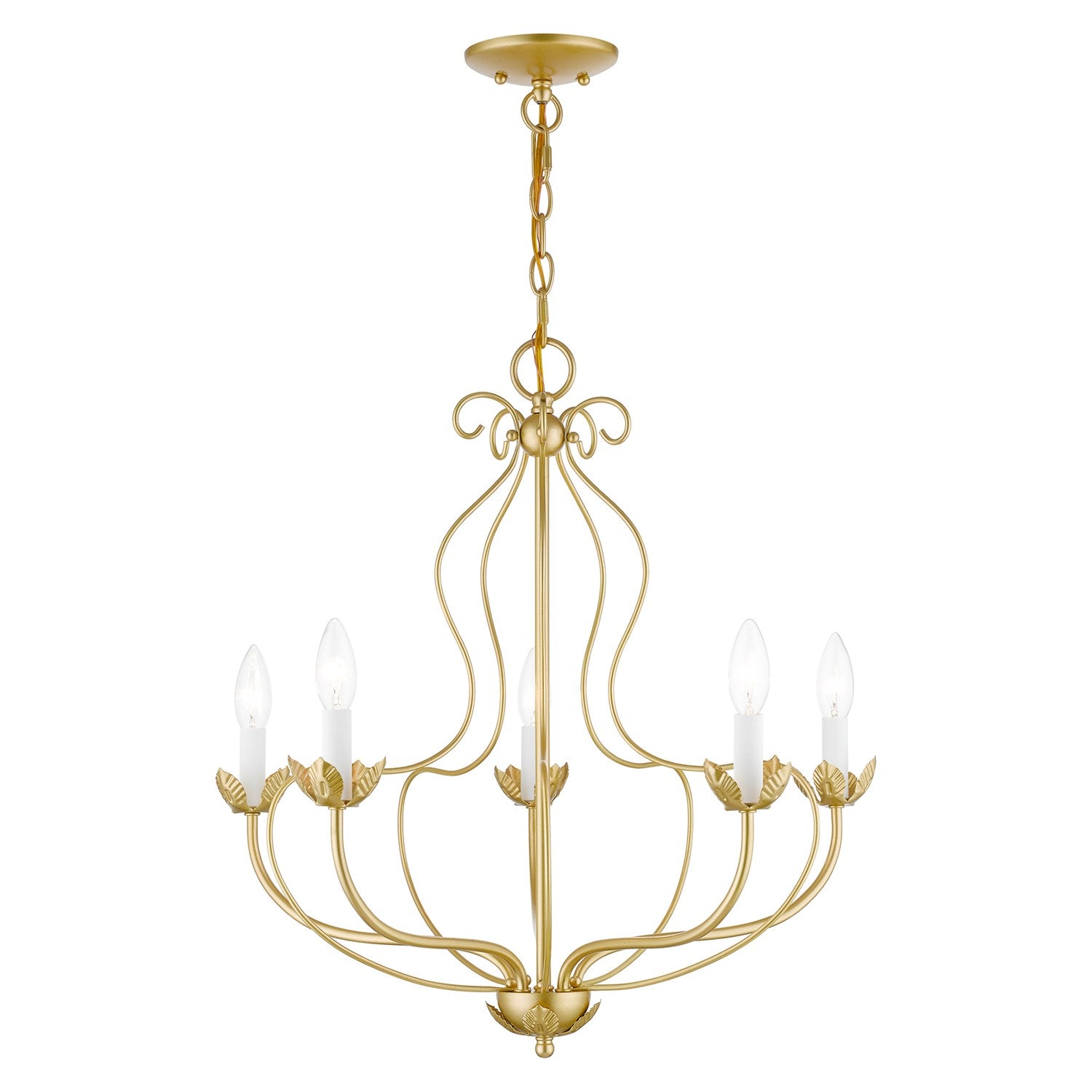 5 Light Soft Gold Chandelier by Livex Lighting